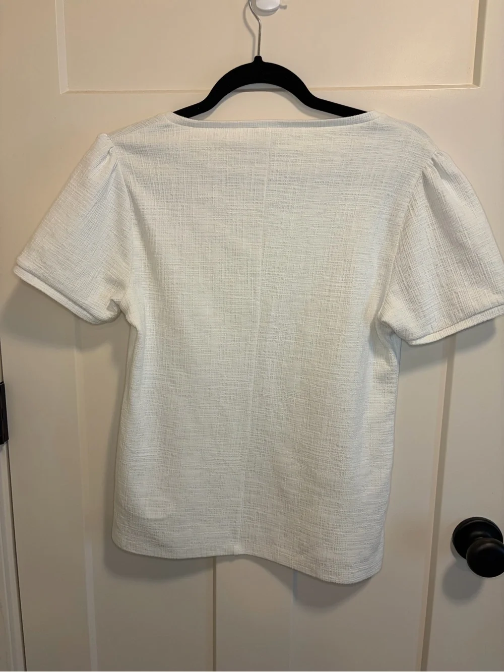 J. Crew Cream Textured Short Sleeve Tee